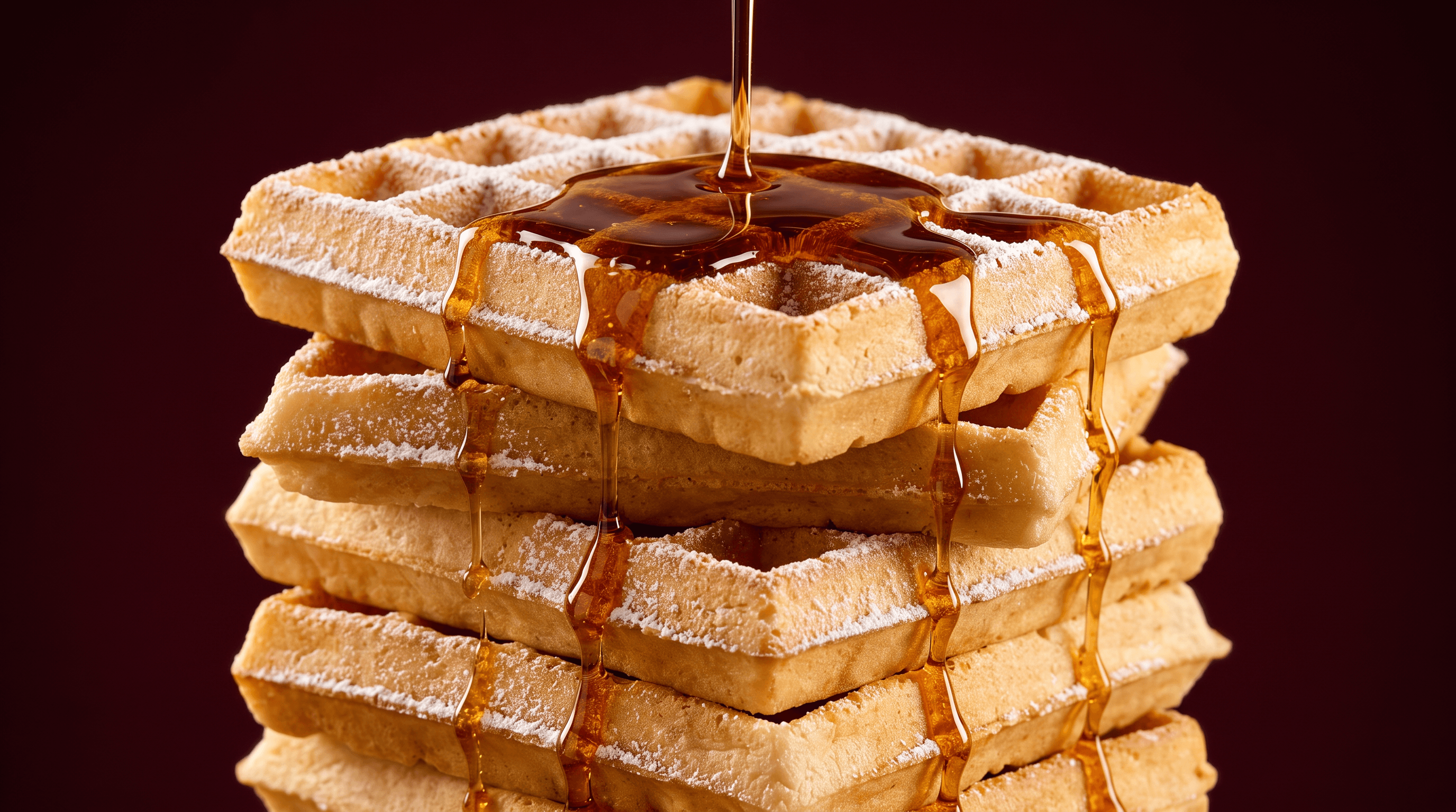 Fresh Belgian waffle at Maison Bloem